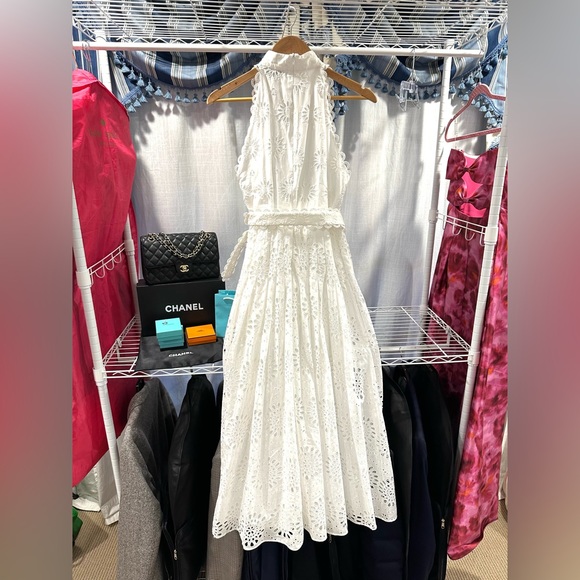 NEW ZARA WHITE LONG EMBROIDERED OPENWORK EYELET DRESS SIZE M 2292/974 RARE - Picture 9 of 9